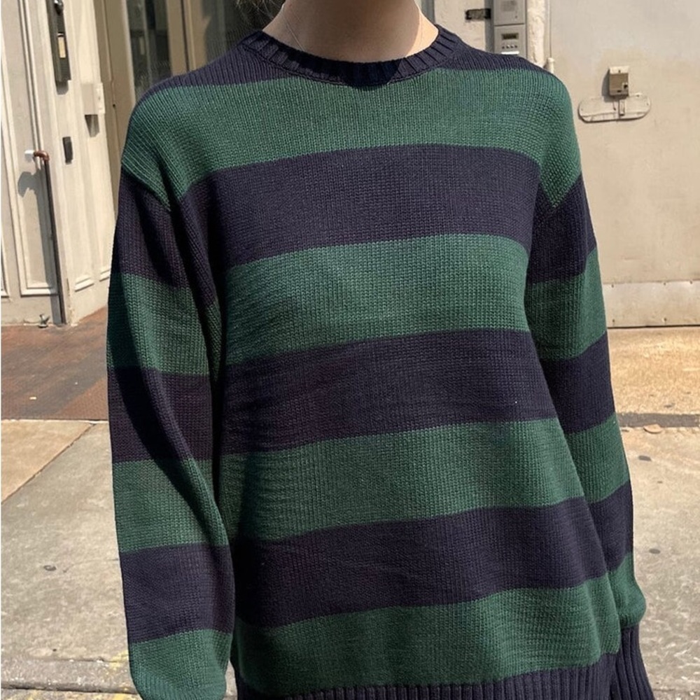 Brandy Melville Brianna Green Stripe Sweater